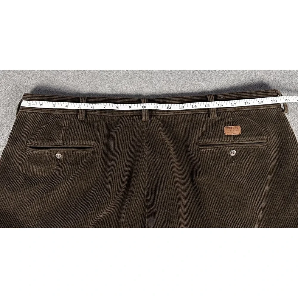 Polo Ralph Lauren Pants Mens 40x30 Brown Andrew Pleated Corduroy Old Money Prep